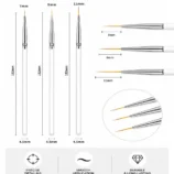 NADECO Professional Fine Detail Nail Art Liner Brush Set -2