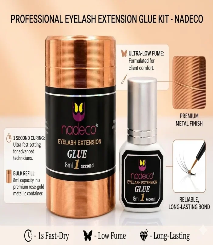 NADECO Professional Eyelash Extension Glue – 8ml, 1 Second Drying -3 NADECO Professional Eyelash Extension Glue – 8ml, 1 Second Drying -3