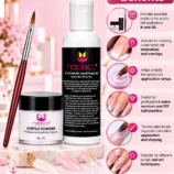 NADECO Nail Kit with Acrylic Powder, Acrylic Liquid Monomer & Nail Brush -2